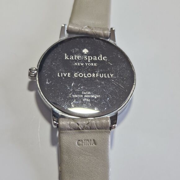 *Sale* Kate Spade 1YRU0784 Silver Dial Leather Strap Watch Needs New Battery main image 5